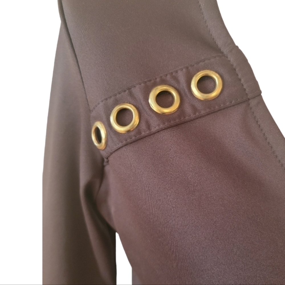 Venus Brown Jersey Knit Faux Wrap Dress Size 6 - Picture 2 of 4